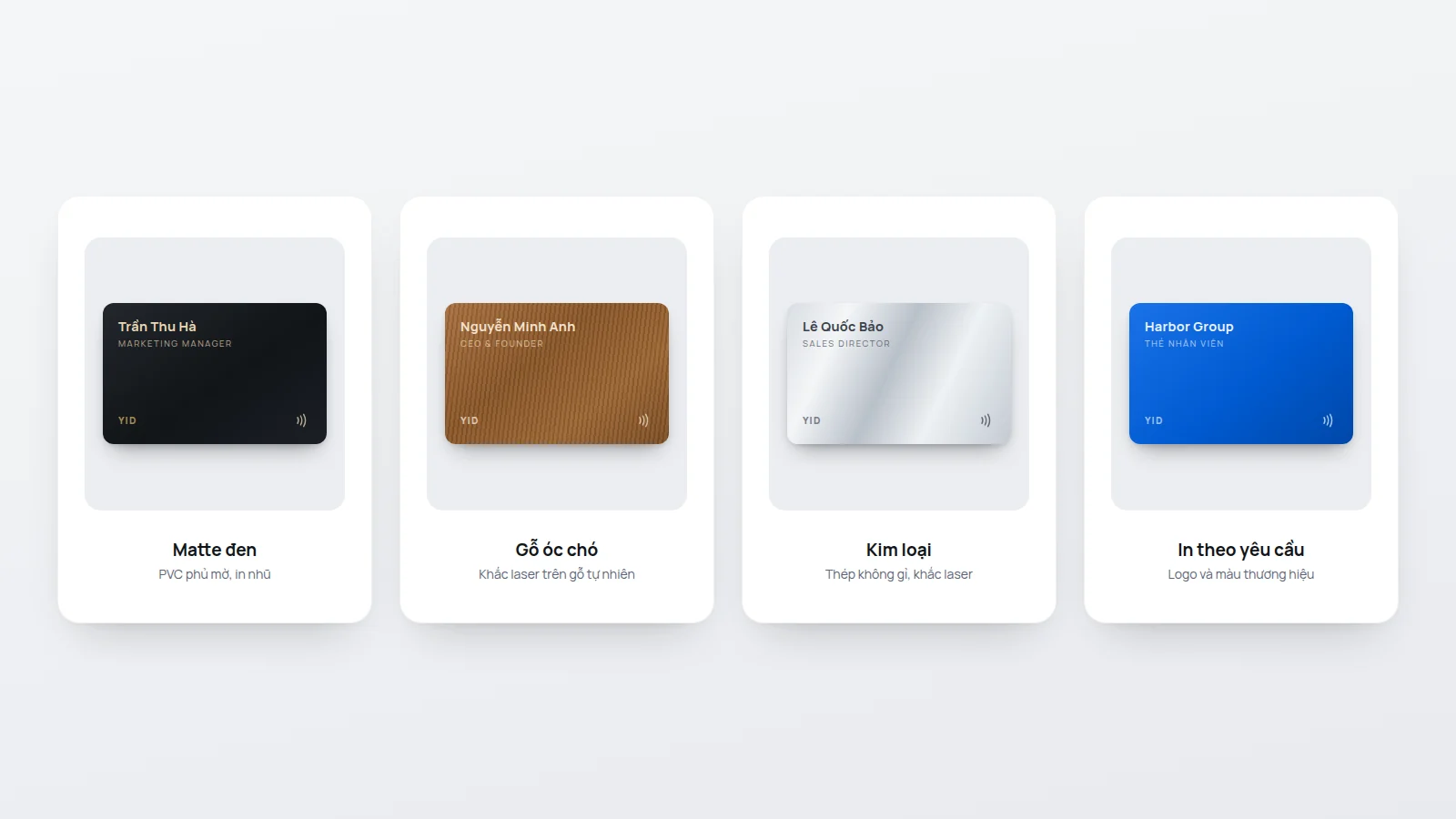 Các mẫu thẻ NFC YID
