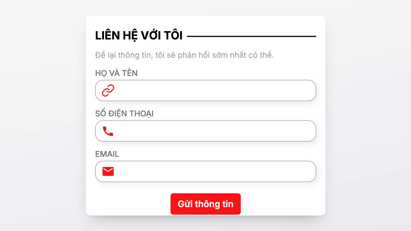Form thu thông tin khách tại sự kiện